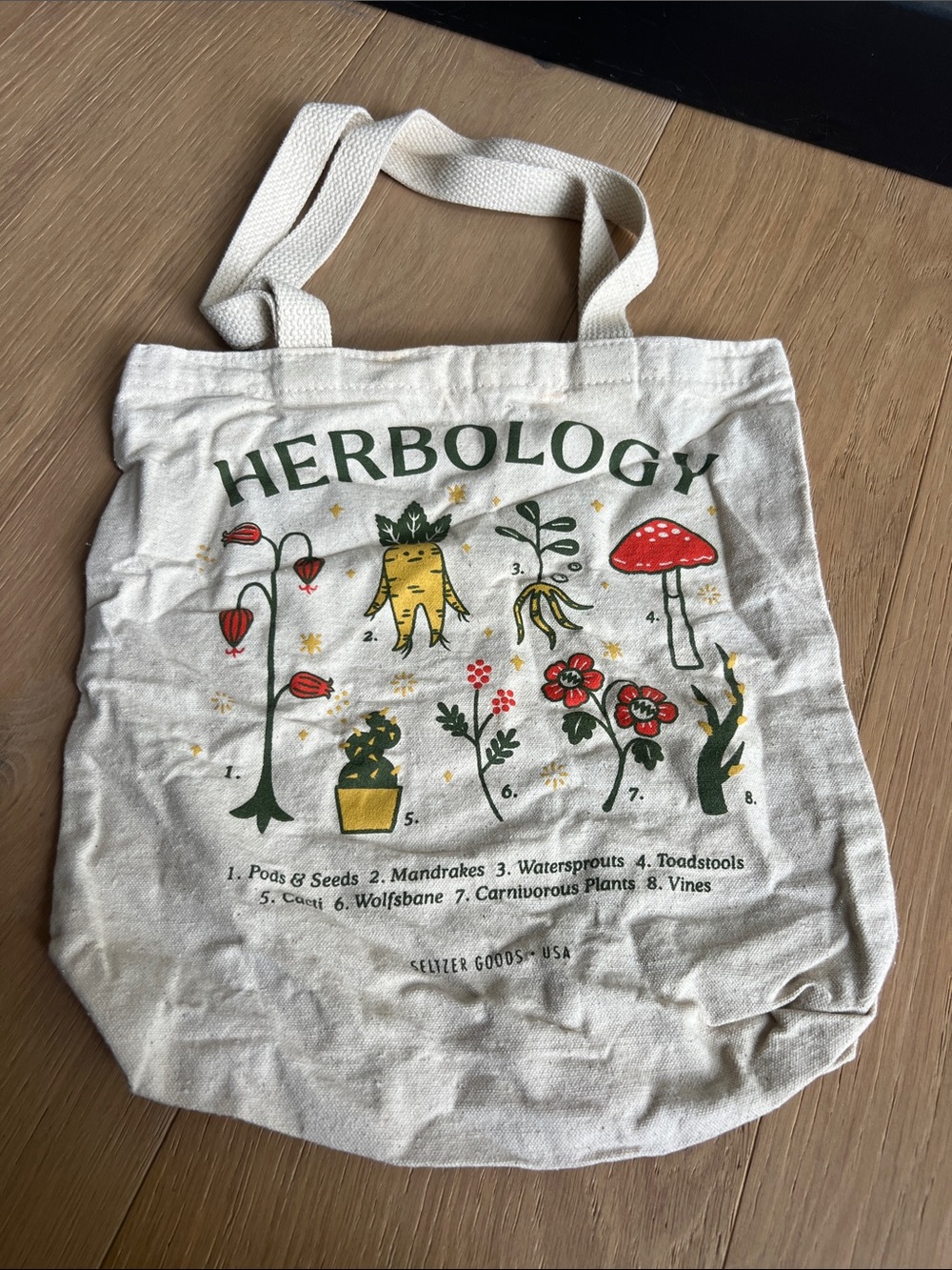 Herbology (Harry Potter) Graphic Canvas Tote Bag - Natural